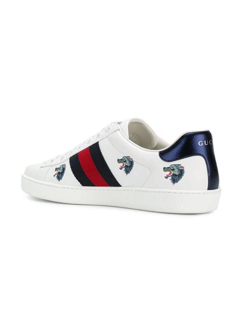 gucci shoe wolf|gucci ace sneakers with web.